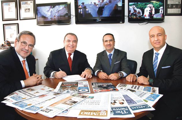 Ramón Alberto Garza i Antonio Navalón, de Reporte Indigo, i Luis Maccise i Anuar Maccise, propietaris de Mac Multimèdia // Reporte Indigo
