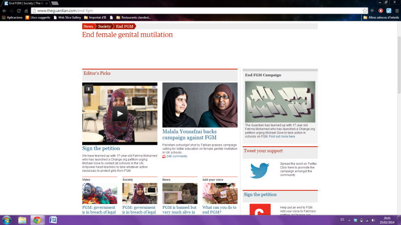 Captura de pantalla dels continguts de www.theguardian.com sobre la MGF
